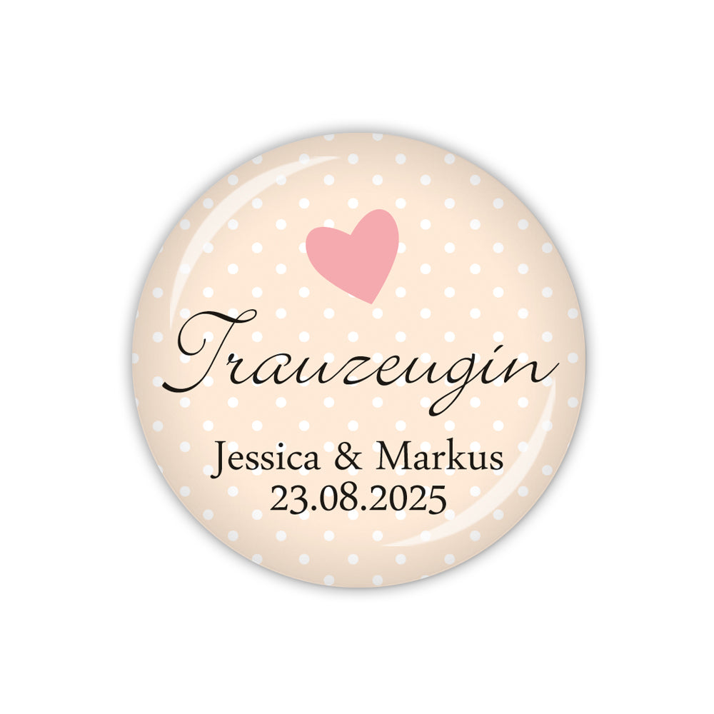 Button I DO Trauzeugin mit Namen & Datum
