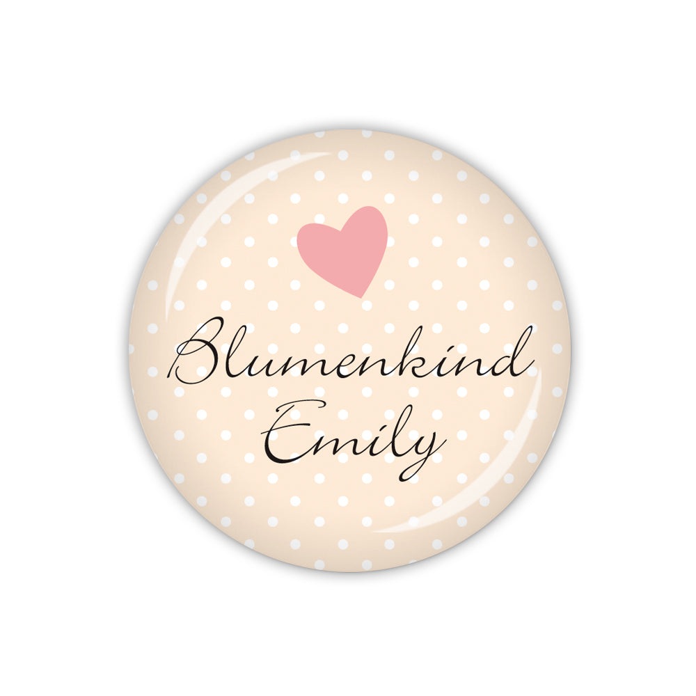 Button I DO Blumenkind & Wunschname