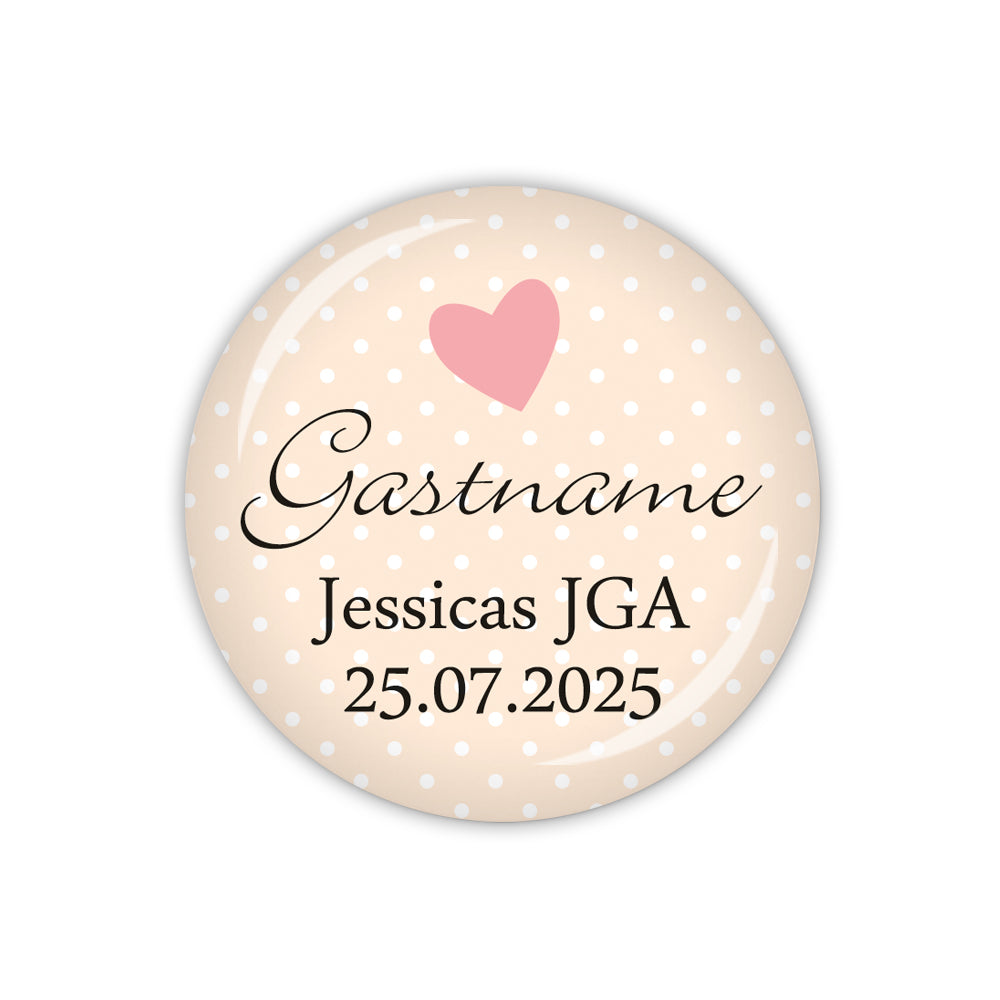 Button I DO JGA Gastname mit Name der Braut & Datum