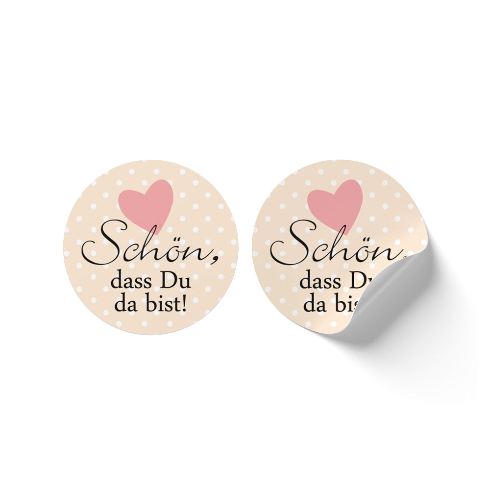 10 Aufkleber I DO Schön, dass Du da bist!