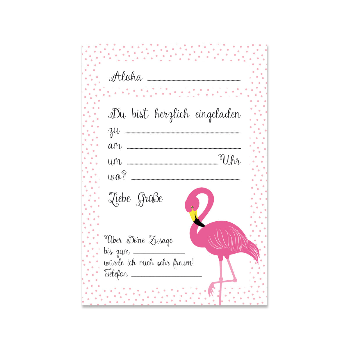 Einladungskarte FLAMINGO