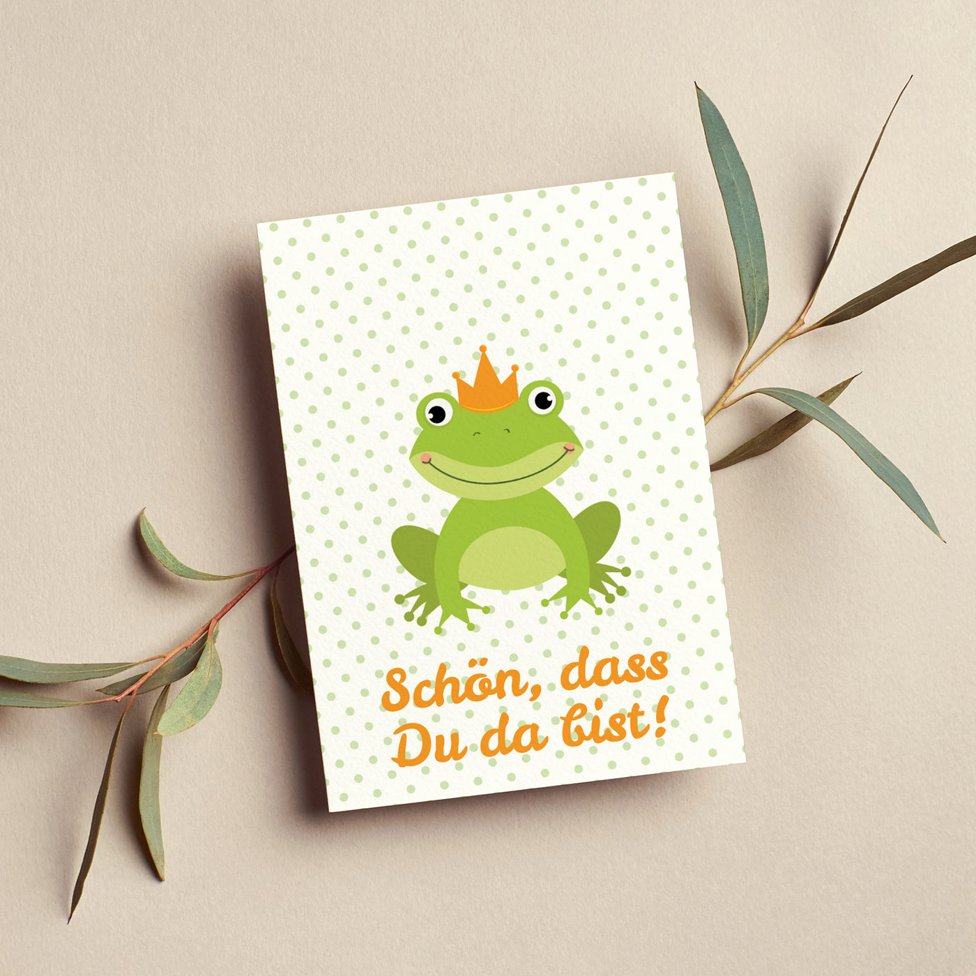 10 Minikarten FROG PARTY Schön, dass Du da bist!
