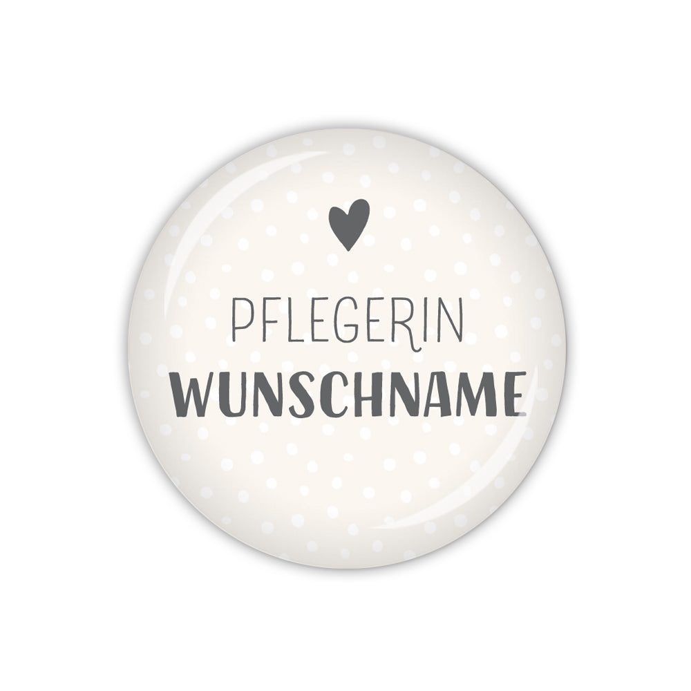 Button PFLEGEHELDEN Pflegerin & Wunschname