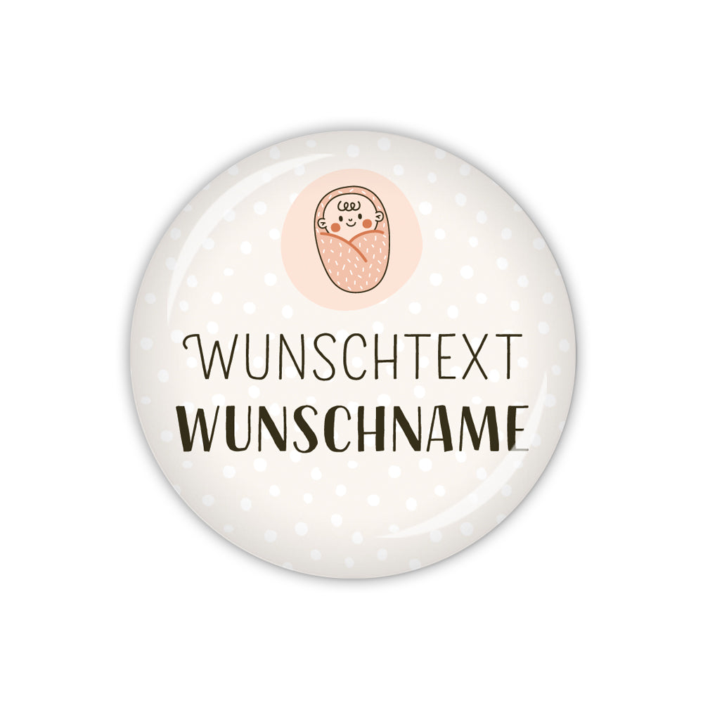 Button PFLEGEHELDEN Baby mit Wunschtext & Wunschname