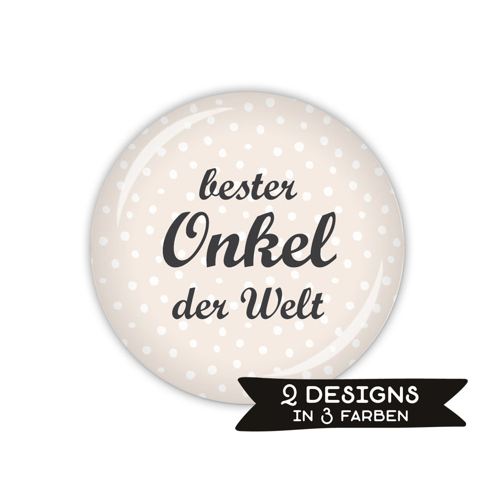 Button DOTS & STRIPES bester Onkel der Welt
