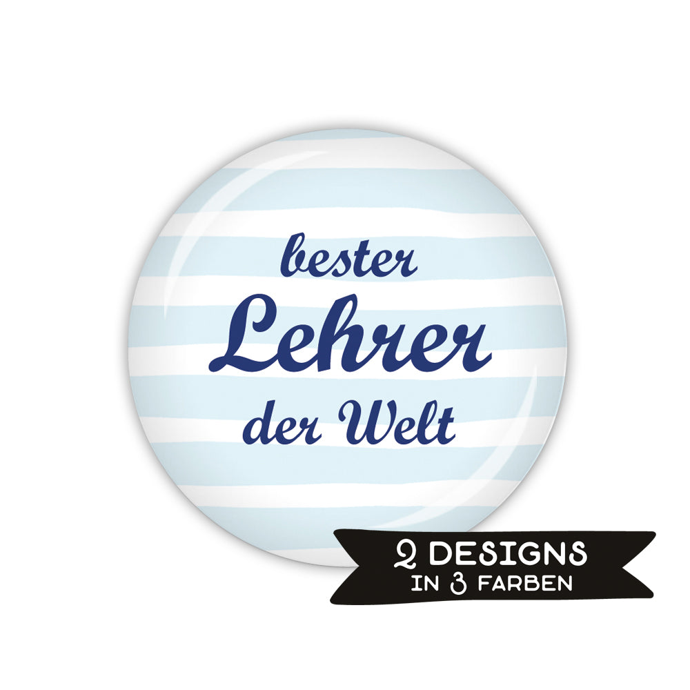 Button DOTS & STRIPES bester Lehrer der Welt