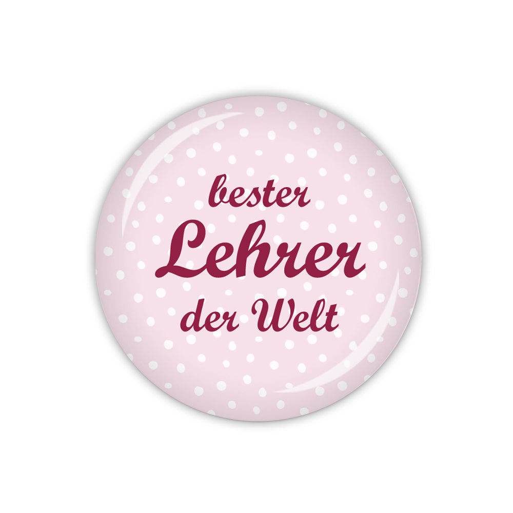 Button DOTS & STRIPES bester Lehrer der Welt