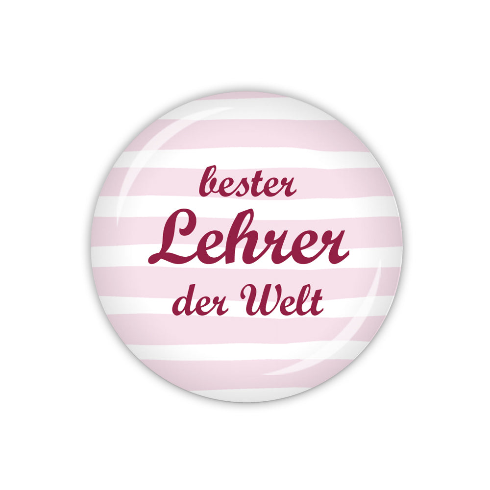 Button DOTS & STRIPES bester Lehrer der Welt