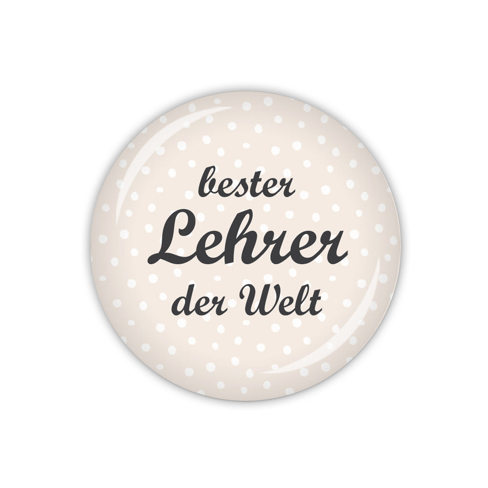 Button DOTS & STRIPES bester Lehrer der Welt