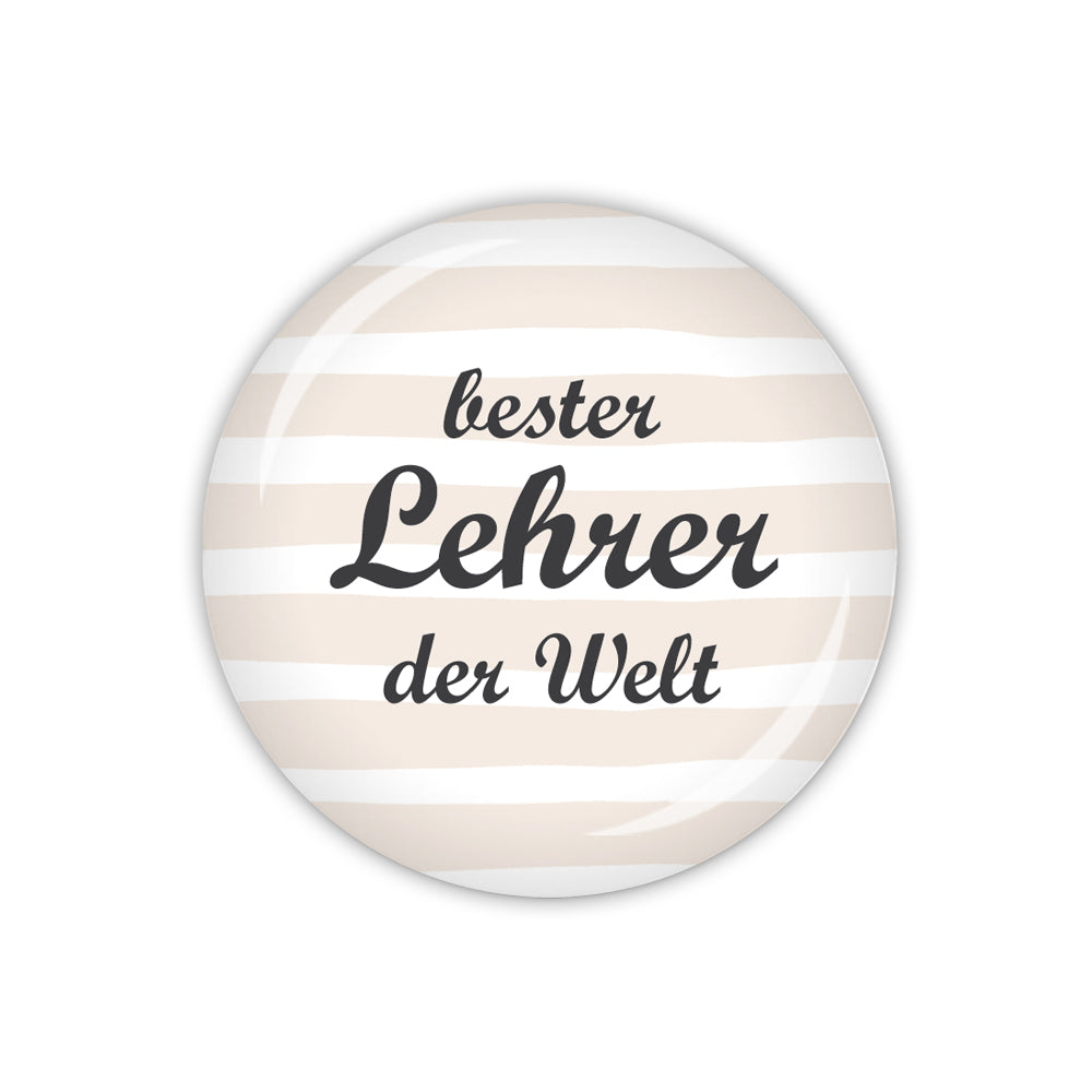 Button DOTS & STRIPES bester Lehrer der Welt