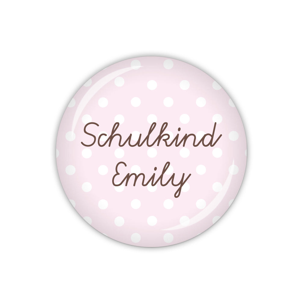 Button PÜNKTCHEN Schulkind & Wunschname