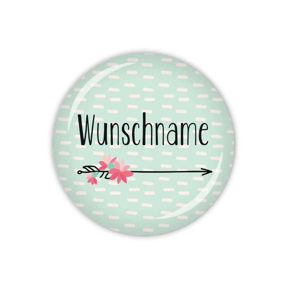 Button MY LOVELY CACTUS Wunschname & Pfeil