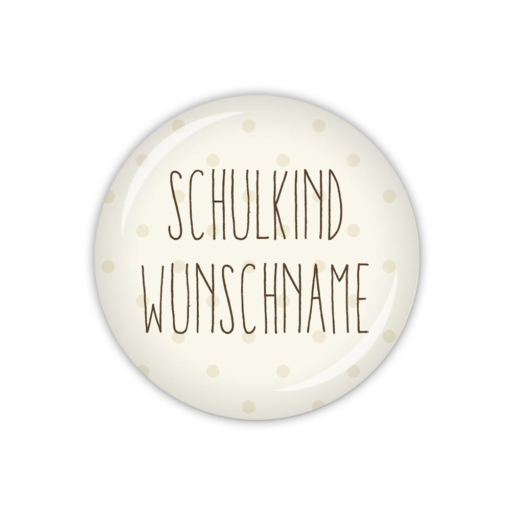 Button FOXY DOTS Schulkind & Wunschname