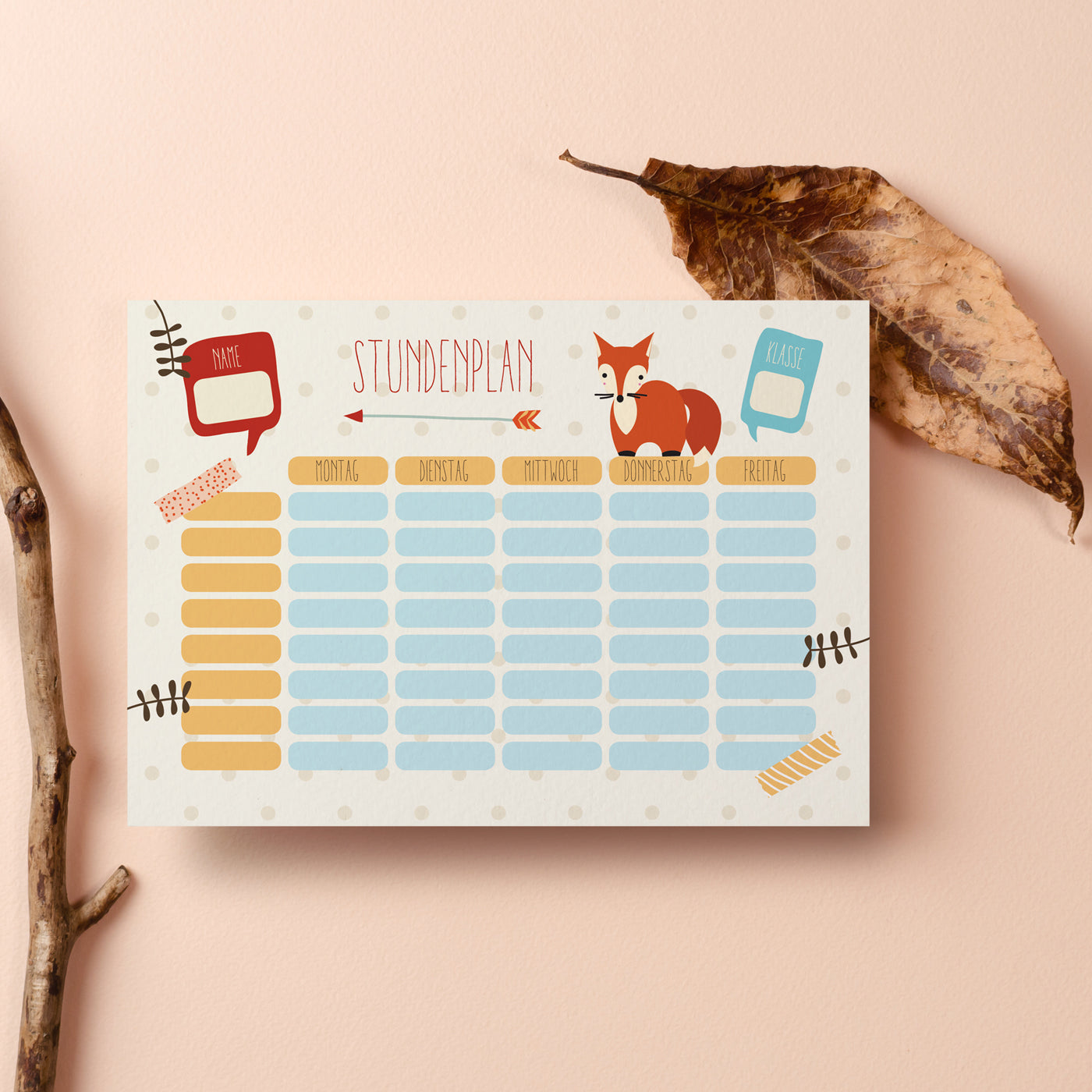 2 Stundenpläne FOXY DOTS mit Terminplaner