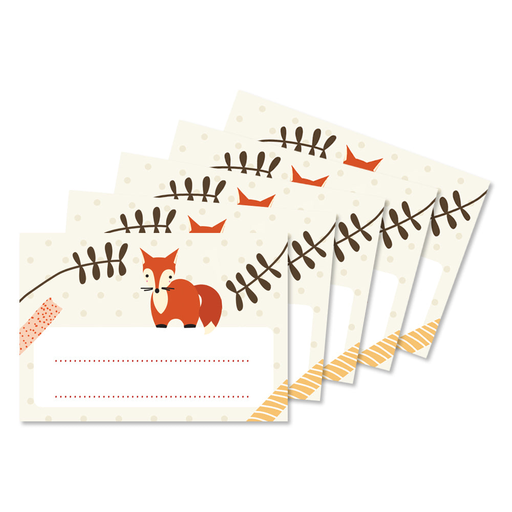 5 Aufkleber FOXY DOTS zum Beschriften