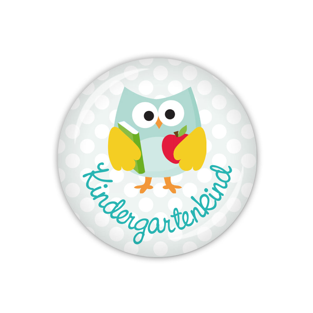 Button EULE SCHLAU Eule & Kindergartenkind