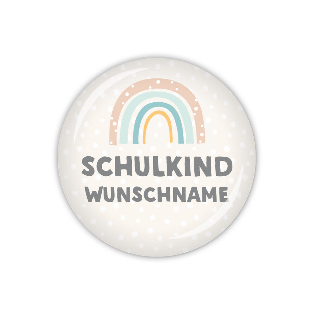 Button RAINBOW Schulkind & Wunschname