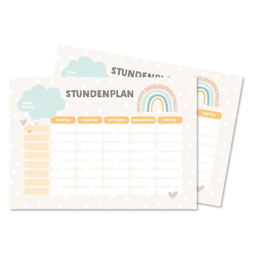 2 Stundenpläne RAINBOW mit Terminplaner