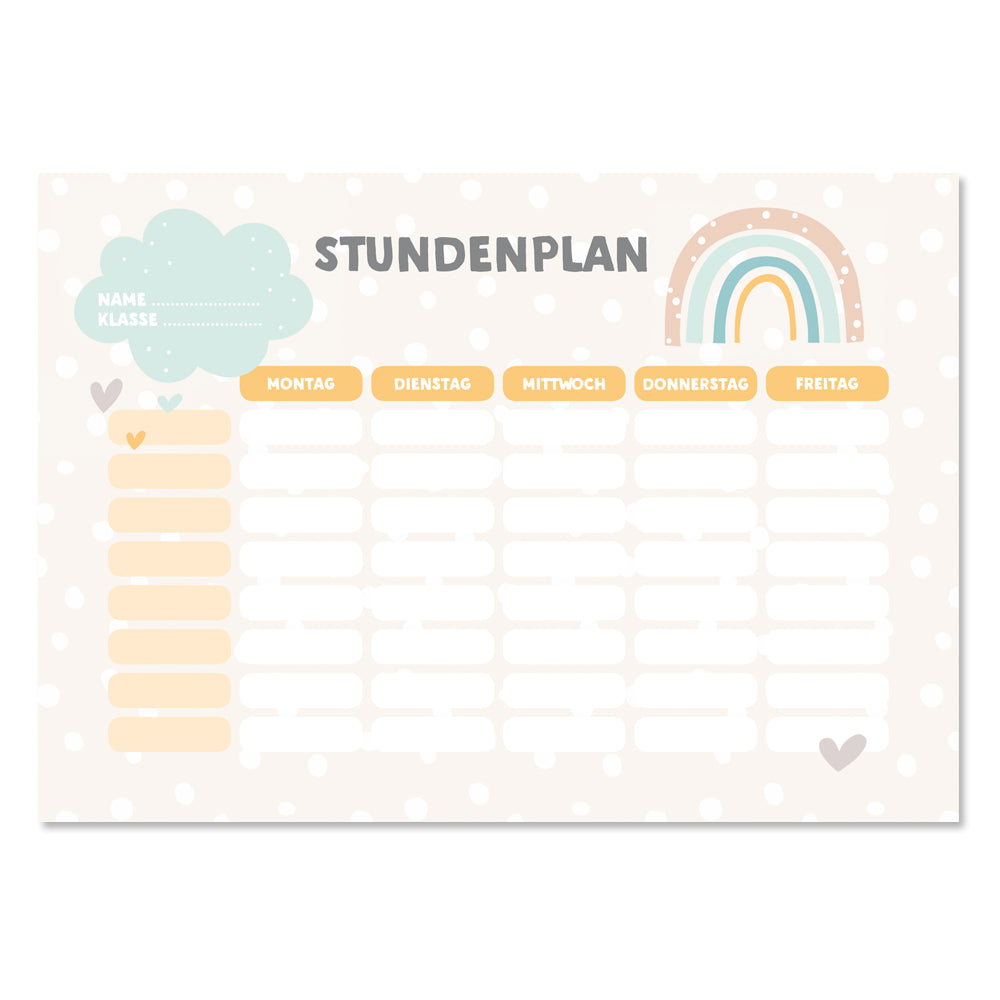 2 Stundenpläne RAINBOW mit Terminplaner