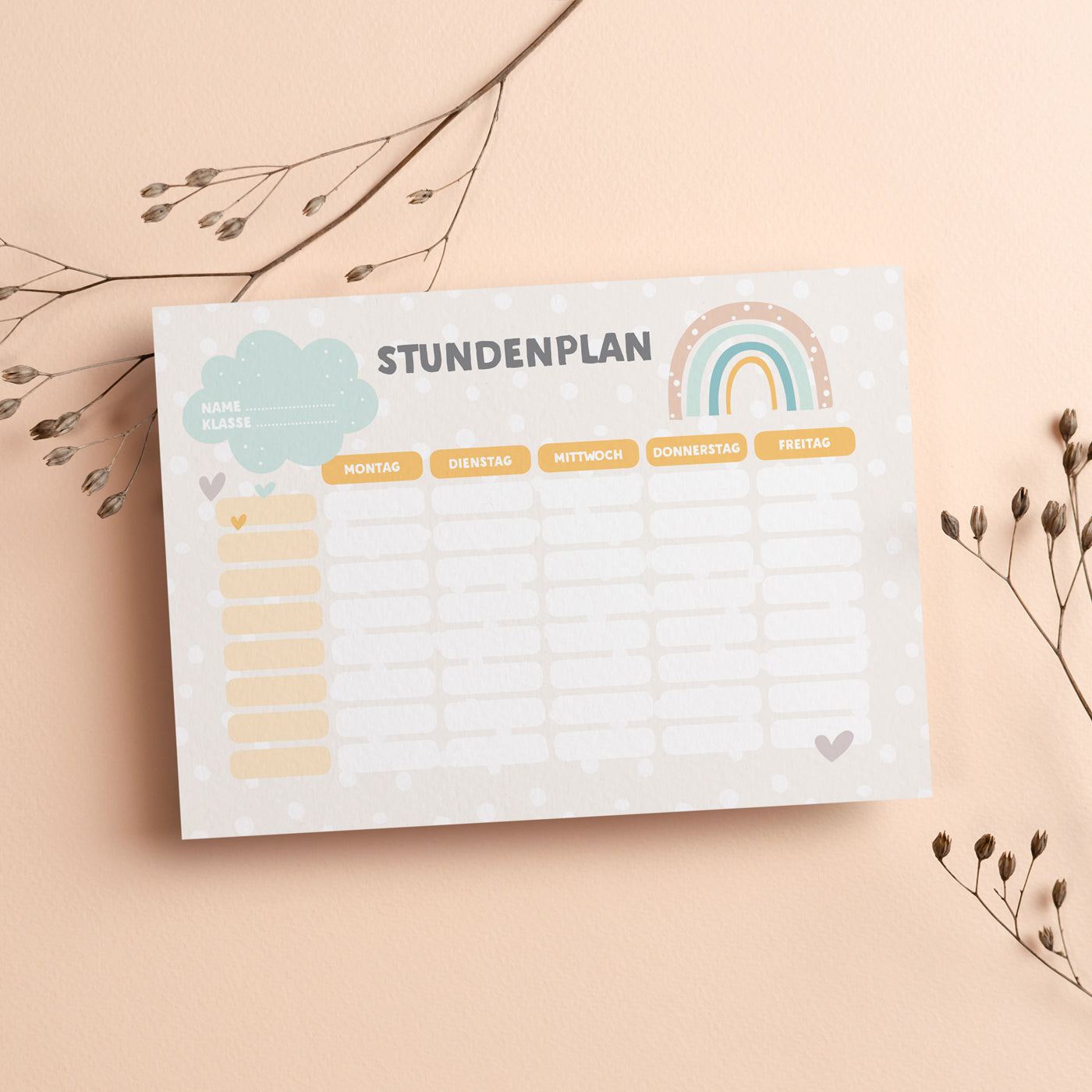 2 Stundenpläne RAINBOW mit Terminplaner