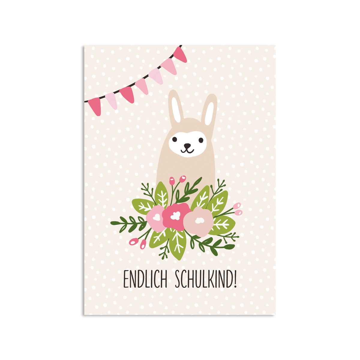 Postkarte LITTLE LLAMA Endlich Schulkind!