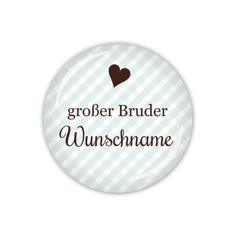 Button VICHY großer Bruder & Wunschname