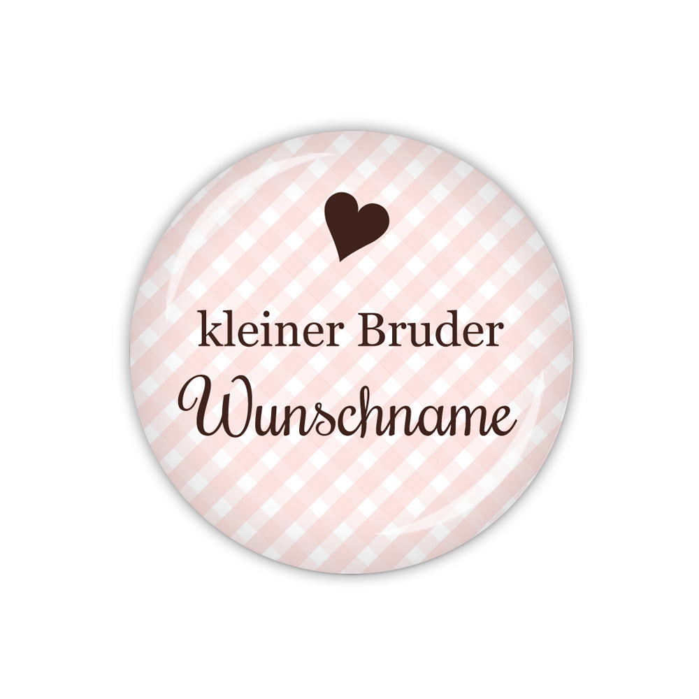 Button VICHY kleiner Bruder & Wunschname