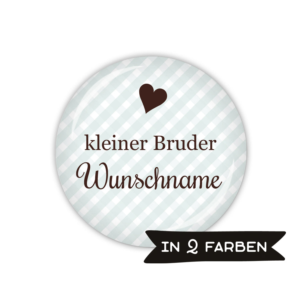 Button VICHY kleiner Bruder & Wunschname