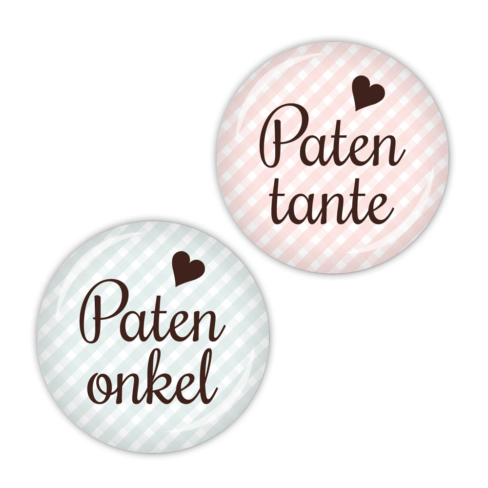 2er Buttonset VICHY Patentante & Patenonkel