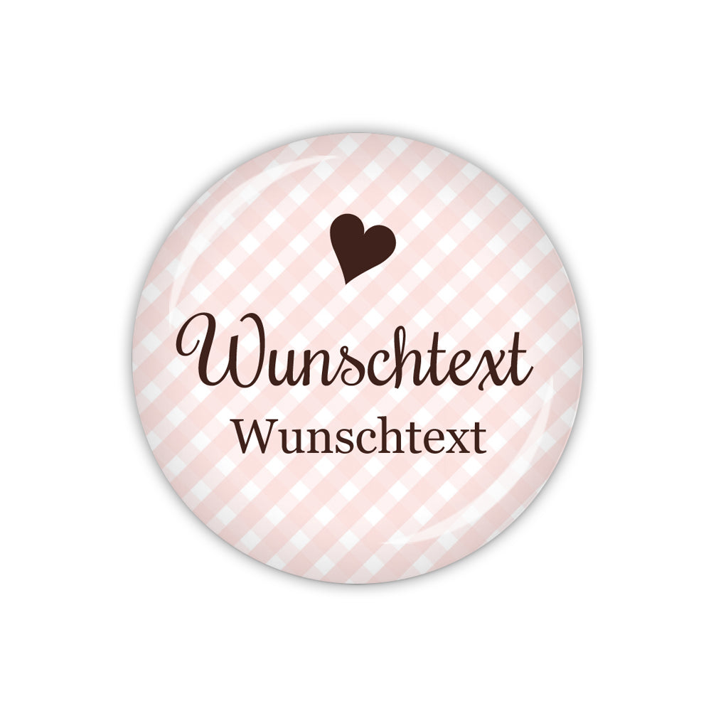 Button VICHY mit Wunschtext, 2-zeilig
