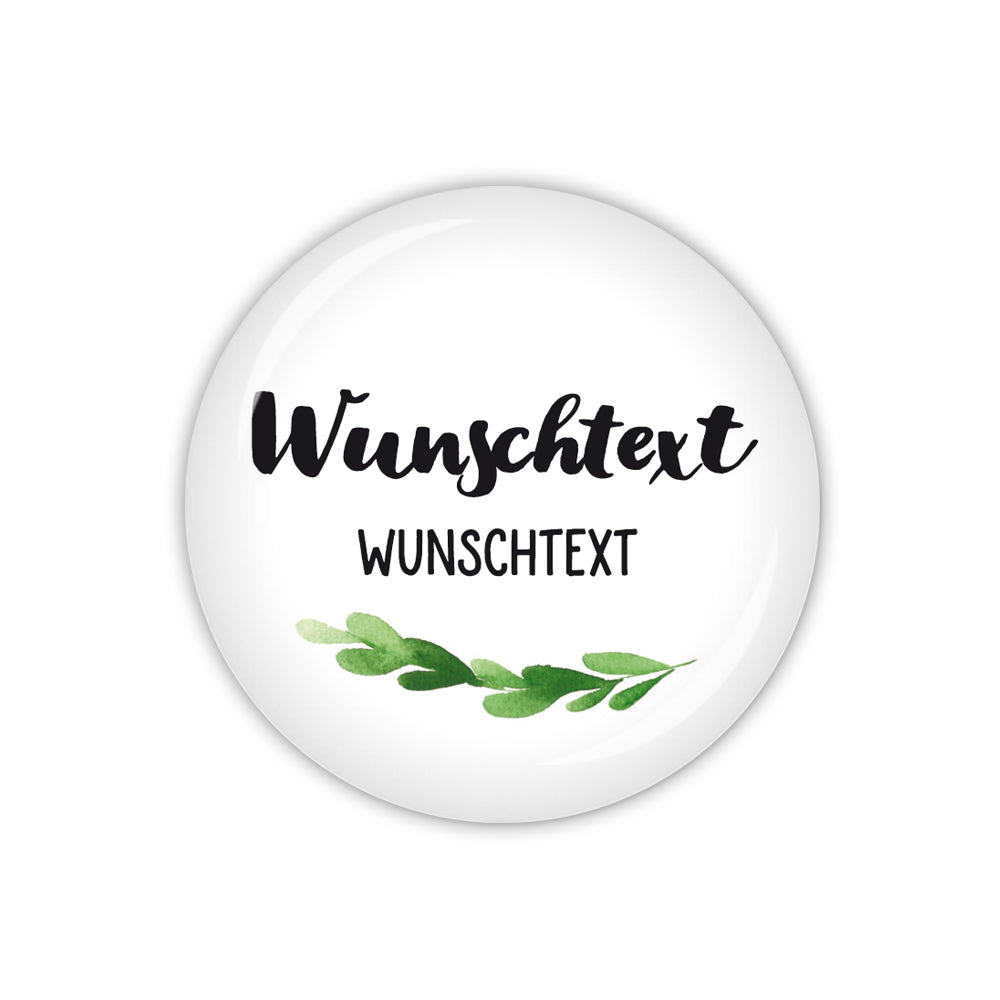 Button GREENERY mit Wunschtext, 2-zeilig