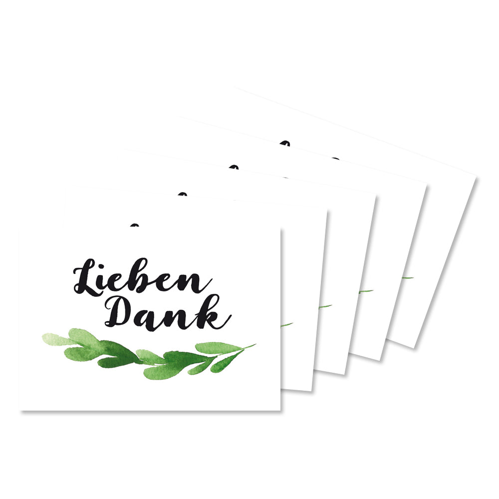 10 Minikarten GREENERY Lieben Dank