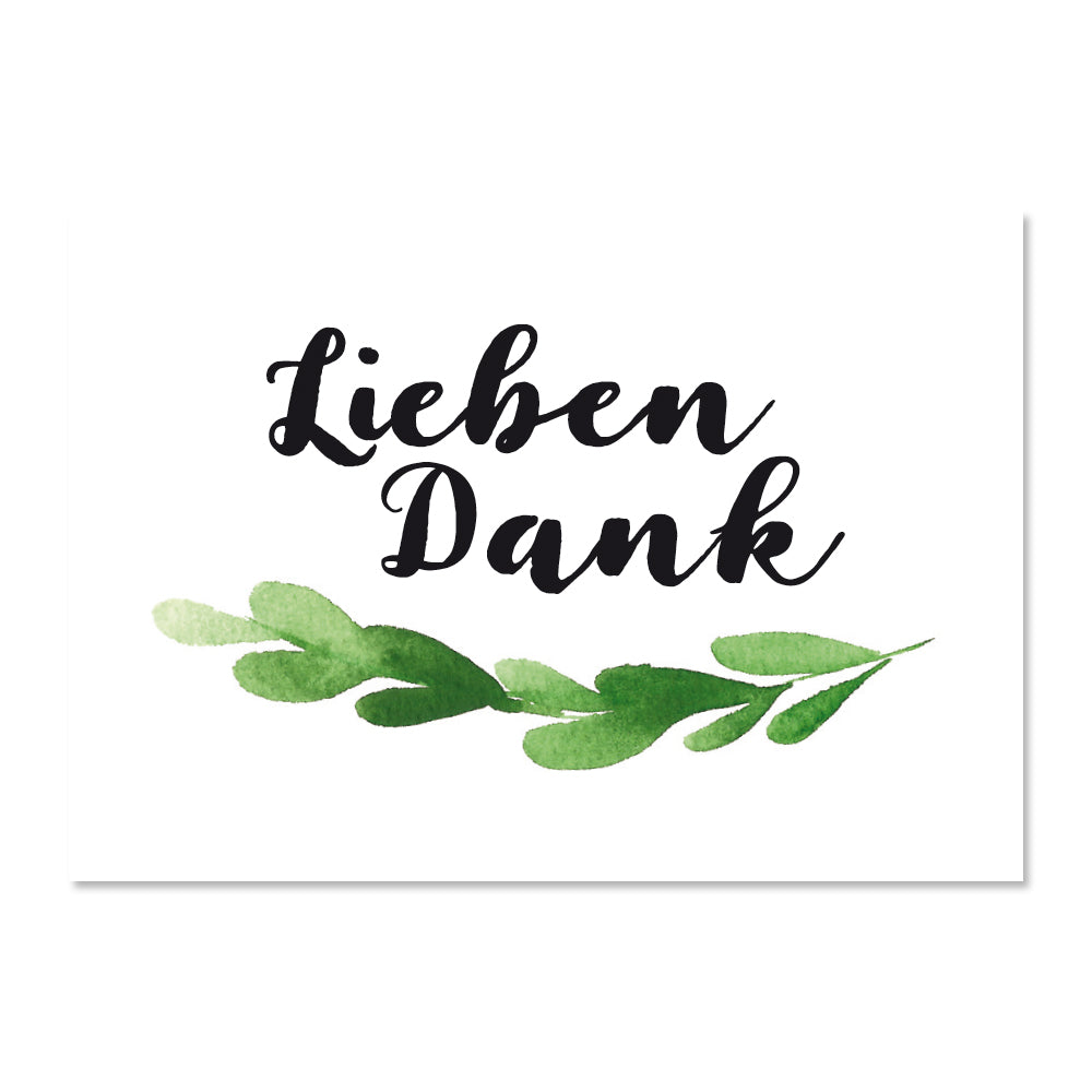 10 Minikarten GREENERY Lieben Dank