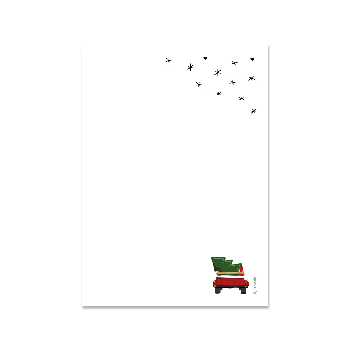 Weihnachtskarte PEACE LOVE JOY Truck & Tree