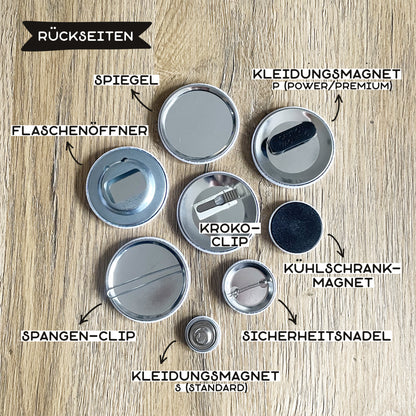 Button VICHY mit Wunschtext, 2-zeilig