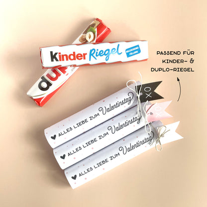 digitaler Download VALENTINE Banderole & Anhänger für Duplo-/Kinderriegel