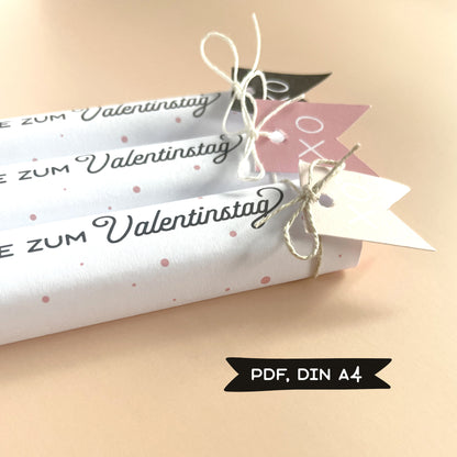 digitaler Download VALENTINE Banderole & Anhänger für Duplo-/Kinderriegel