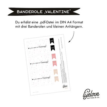 digitaler Download VALENTINE Banderole & Anhänger für Duplo-/Kinderriegel