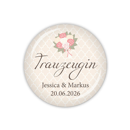 Button DARLING Trauzeugin mit Namen & Datum