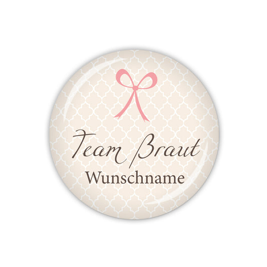 Button DARLING Team Braut & Wunschname