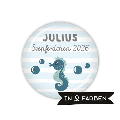 Button SEEPFERDCHEN 2026 mit Wunschname