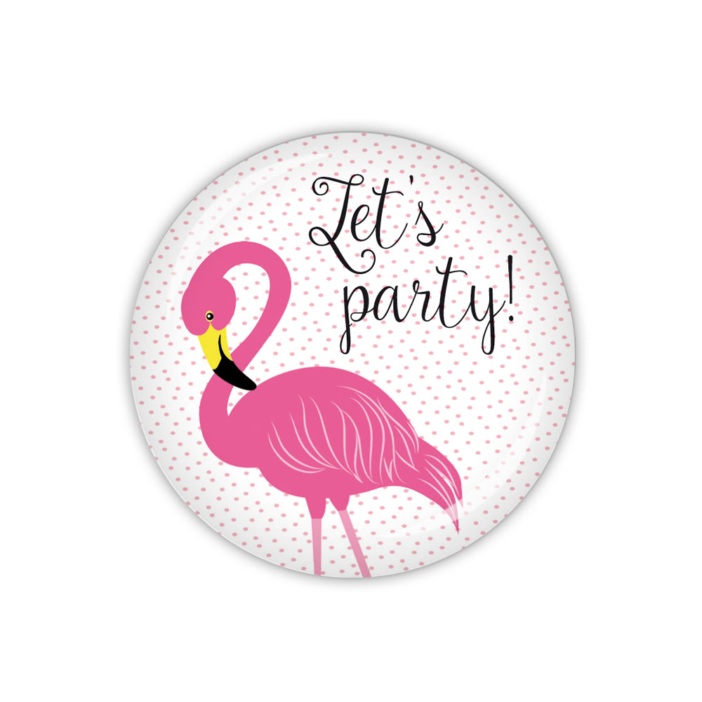 Button FLAMINGO Let's party