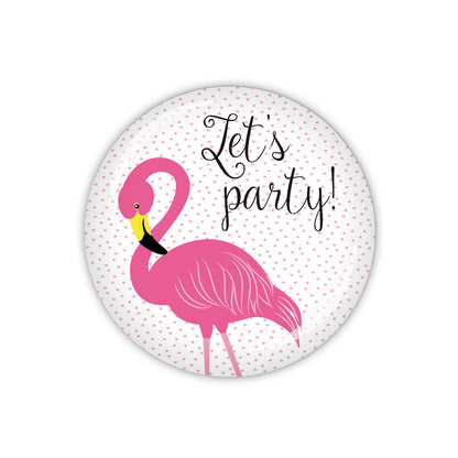 Button FLAMINGO Let's party
