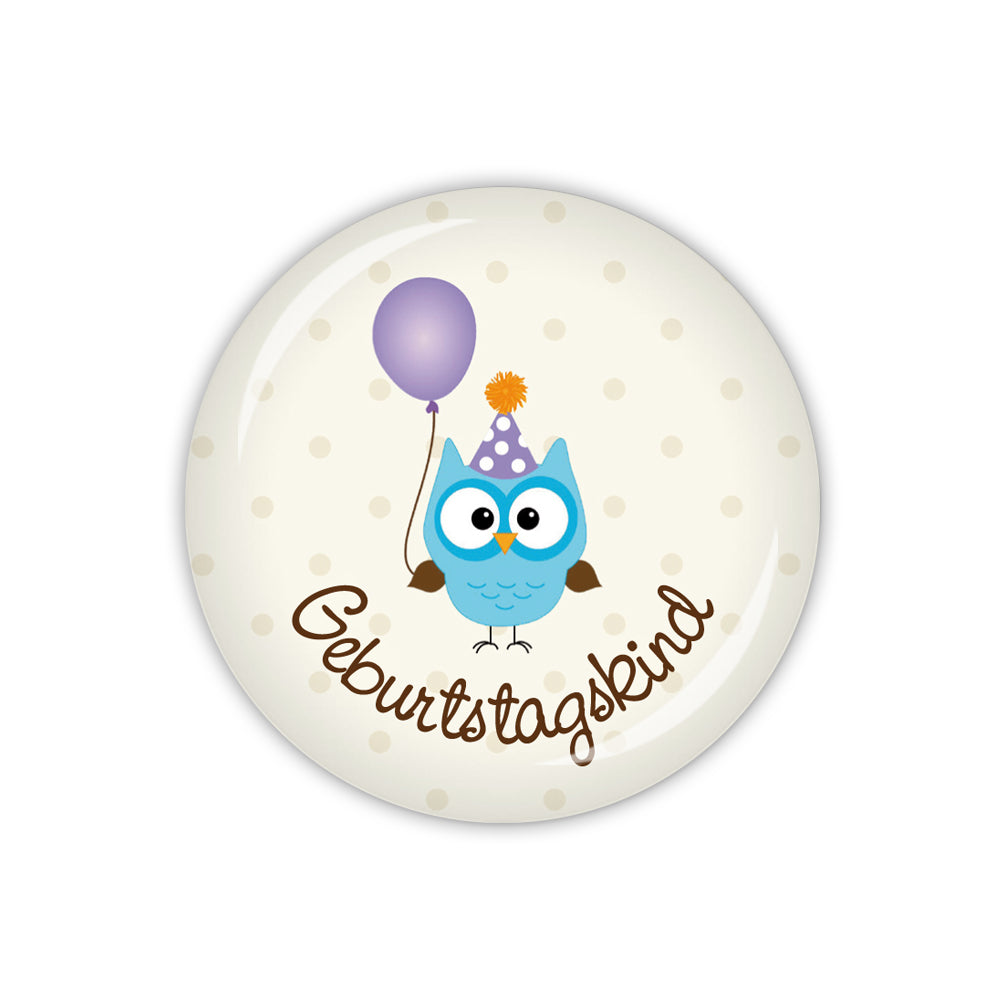 Button OWL PARTY Geburtstagskind