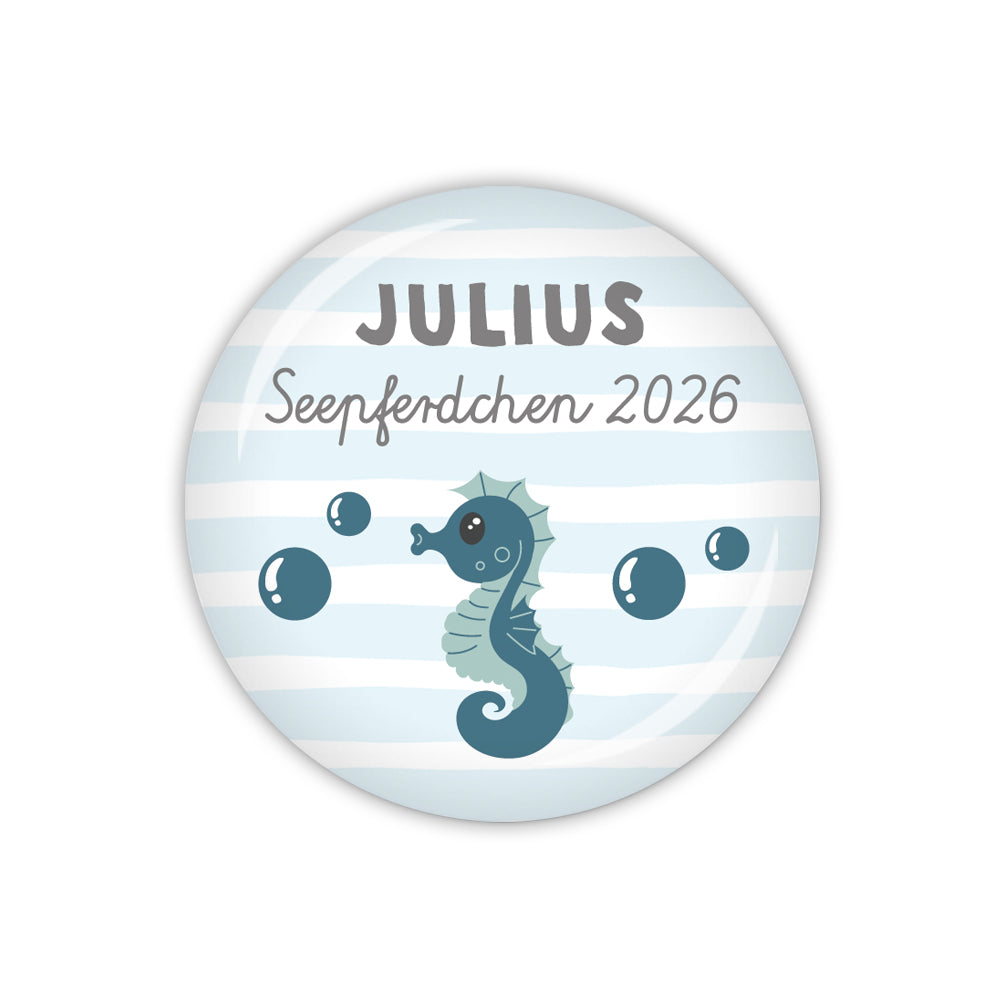 Button SEEPFERDCHEN 2026 mit Wunschname