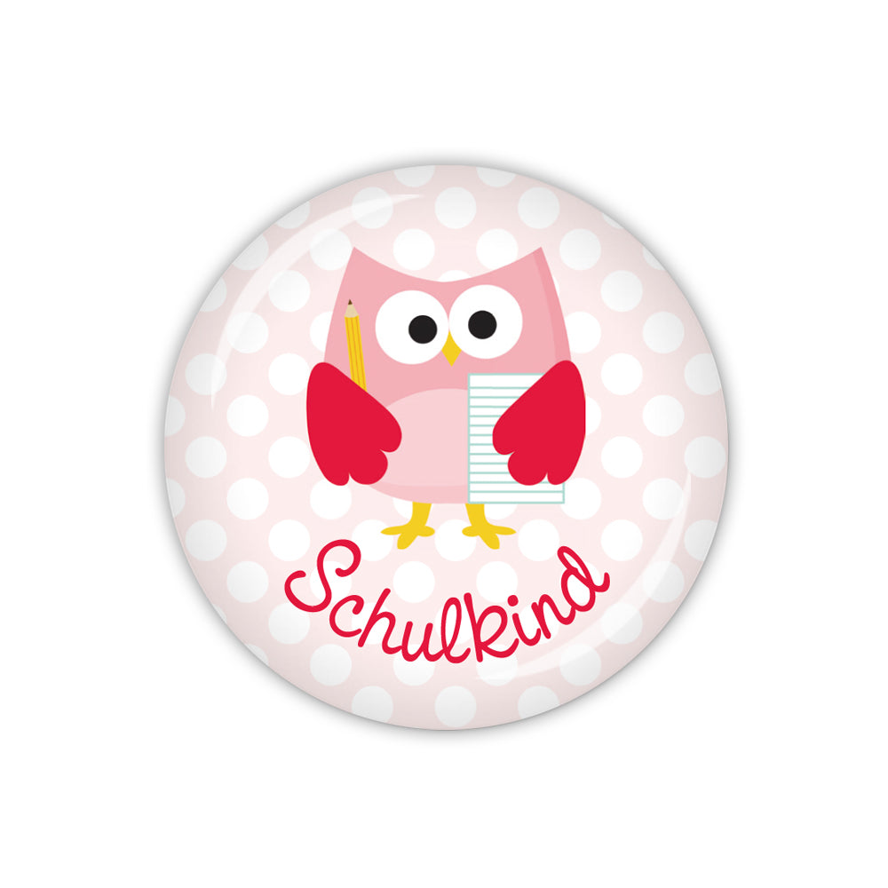Button EULE SCHLAU Eule & Schulkind