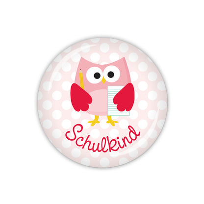 Button EULE SCHLAU Eule & Schulkind