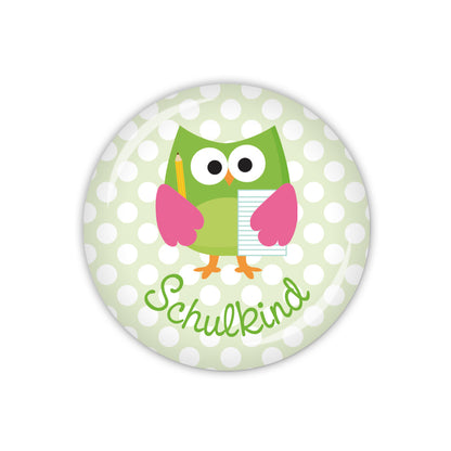 Button EULE SCHLAU Eule & Schulkind