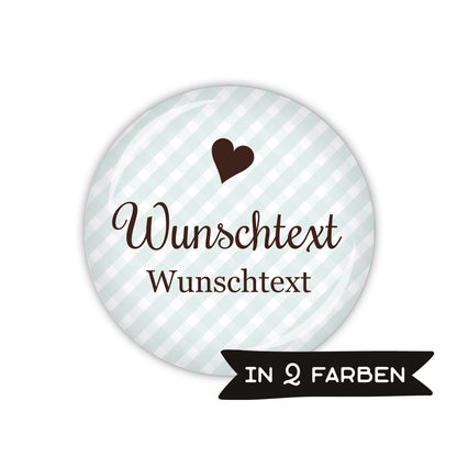 Button VICHY mit Wunschtext, 2-zeilig