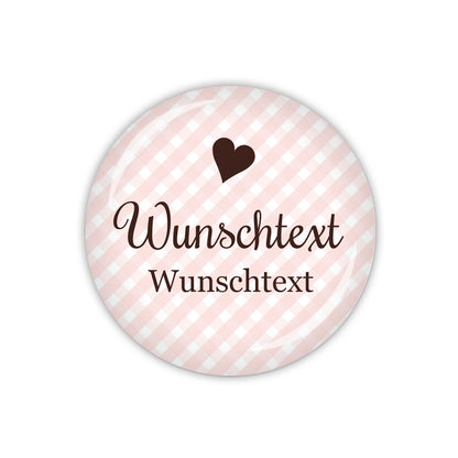 Button VICHY mit Wunschtext, 2-zeilig
